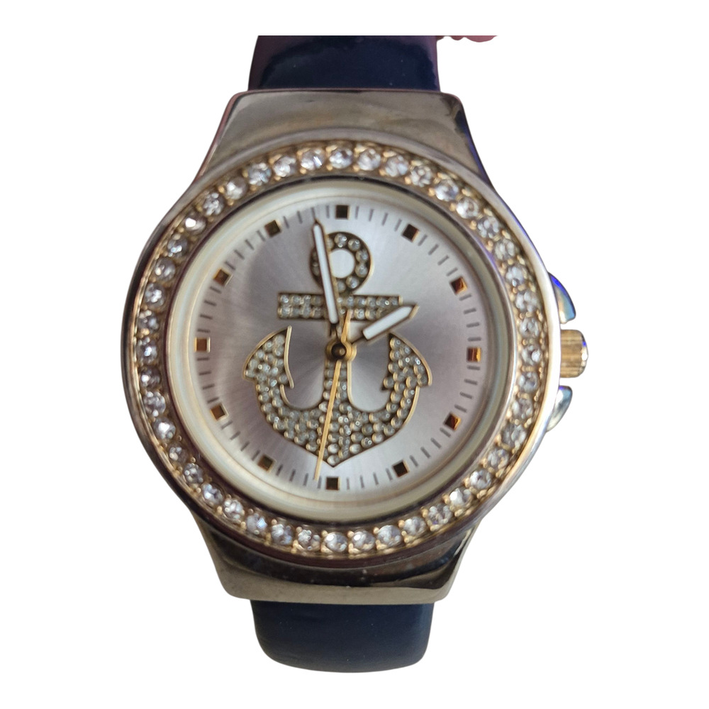 Womens Cuff Watch Nautical design Singapore Movement 1970s style Unique Vintage‎